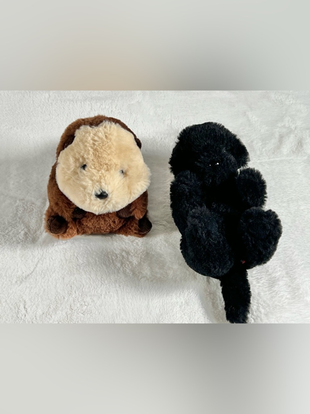 Aurora Rolly Pet Sea Otter 8/22 & All Black Otter Plush Stuffed Animal Toy Qty 2